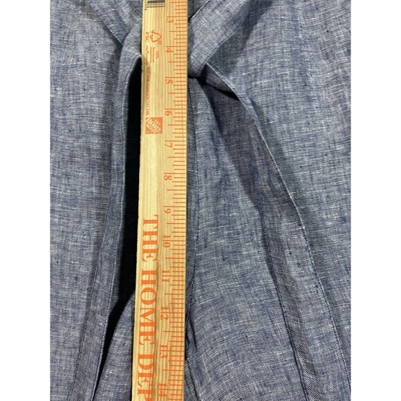 Rachel Zoe Linen Jumper Womens 8 blue Scoop Neck Baggy Leg Cropped Lagenlook - Picture 10 of 14